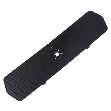Silikone vandhane måtte, vandhane vand måtte, køkken vandhane sort Sort 35*14.8CM