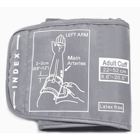 Ekstra Stor Blodtrykksmansjett - 22-52CM Ekstra Langt Armbånd (Lysegrå) Erstatningsarmmonitor for Store Armer