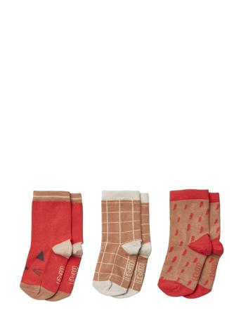 Silas Cotton Socks - 3 Pack Red Liewood