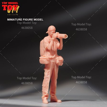 Målade miniatyrer 1/24 1/64 1/43 1/87 Professionell fotograf Man Kvinnlig Scen Figur Docka Omålad modell för bildekorering
