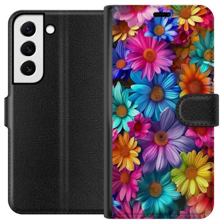 Yhteensopiva Lompakkokotelo Samsung Galaxy S22+ 5G Gerbera Kukat Värikäs Koriste Kukka Motiivi Suosittu Kotisisustus Väririkas Seinätaide Suunnittelu