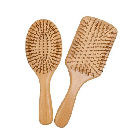Børste Hårbørste Kam Sæt Træ Bambus 2 Stykker