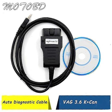 VAG K+CAN COMMANDER 3.6 OBDII OBD2 USB Diagnostikkabel K CAN Kodläsare VAG 3.6 Diagnostiska Skanningsverktyg Odometer Korrigering ST1M378 Yalo