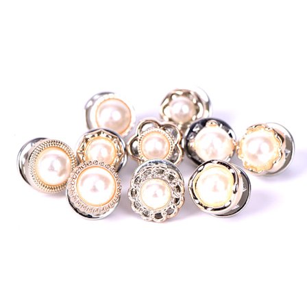 10 st/ set Mini Pearl Flower Crystal Broschknappar
