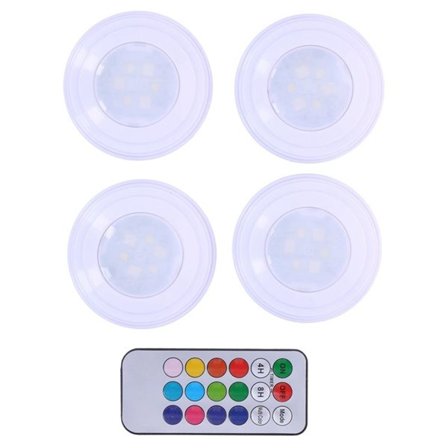 Grundig paristokäyttöiset LED RGB -valonheittimet kaukosäätimellä - 4-pack (4 kpl)