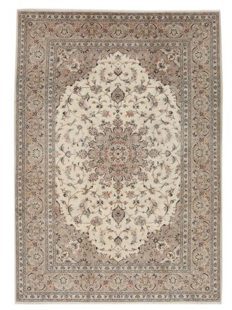 Handgeknoopt Keshan Vloerkleed 255X357 Perzisch Wol Bruin/Oranje Groot