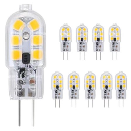 10 st G4 LED-lampor 2W, DC 12V, 6000K vitt ljus