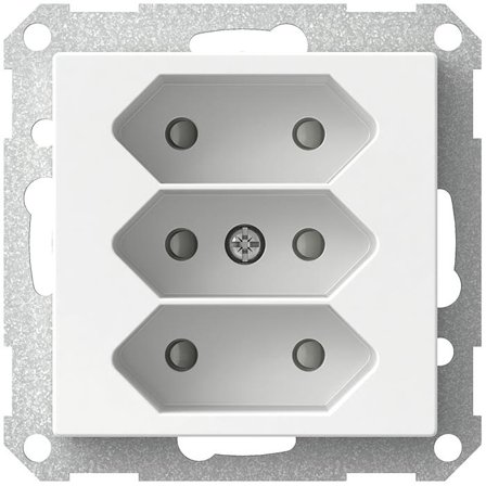 Schneider Electric Exxact WDE002279 Stikkontakt 3-veis Euro, Strømbrytere & vegguttak