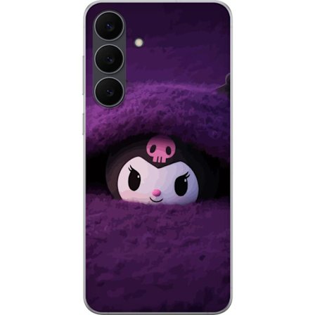 Yhteensopiva Puhelinkuori Samsung Galaxy S25 FE Kuromi lilassa pörröisessä ympäristössä, jossa on salaperäinen kawaii-suunnittelu.