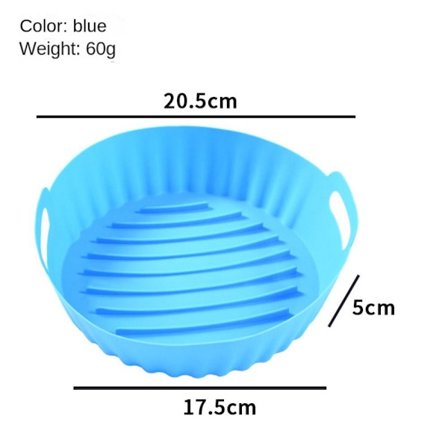 Rund Silikone Gryde Til Air Fryer BLÅ