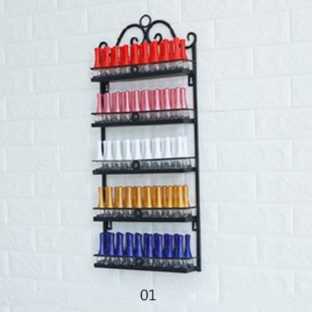 Järnnagellack på väggen Hylla Vitrinskåp Hylla Kosmetikaffär Manikyr Kosmetikahylla