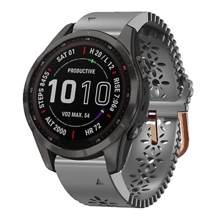 For Garmin Fenix ​​7s Sapphire Solar 20 mm silikonklokkebånd for dame med blonder Punch DUM