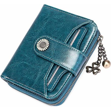 Peacock Blue Short Dame tegnebog 2020 Ny Dame Wallet Læder Møntpung Kort pengetaske,
