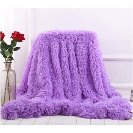 Släng filt, elegant mysig konstgjord päls dekorativ filt för soffa stol & säng, 160x200cm