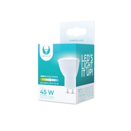 LED-lamppu GU10, 7W, 230V, 6000K, Kylmä valkoinen