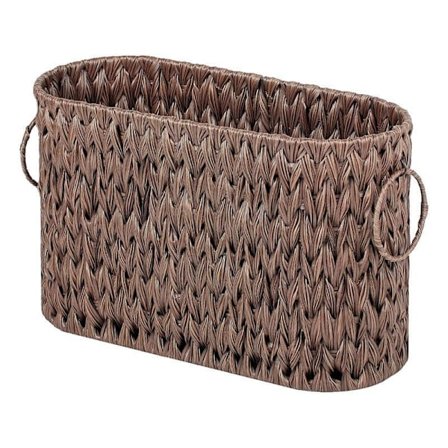 Toiletpapirkurv i Natur Rattan - Vandtæt, Kaffe-farvet, Ingen Montering Kræves, Dekorativ Badeværelsesorganisator til Toiletpapir og Smykker_TF_TF