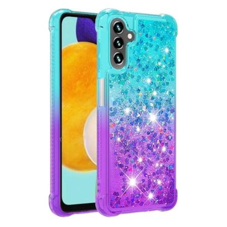 SKALO Samsung A13 5G Kvicksand Glitter Hjerter TPU Cover - Turki Multicolor