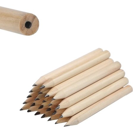 24 st korta runda feta pennor Mini träpennor Runda pennor Korta träpennor