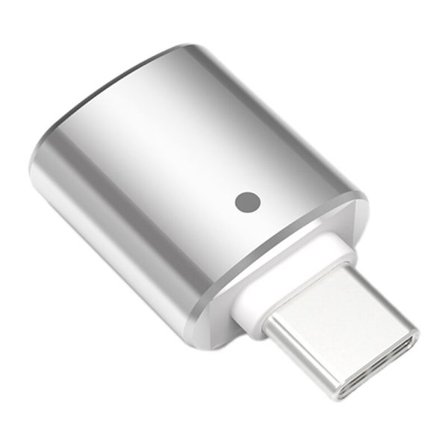 Adapter, USB3.0 till Type-C-adapter med ljus för , för , för och andra surfplattor (Silver)
