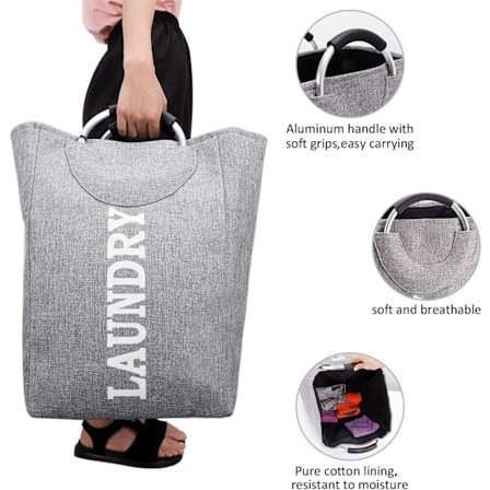 *Vasketøjskurv Vasketøjskurv med håndtag Stor kapacitet Sammenklappelig*