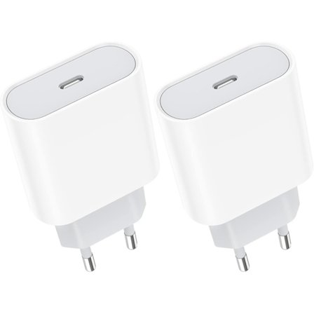 20W 2-pak USB C Hurtigoplader, USBC Stik Type C Væg AC Strømadapter