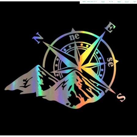 Bil Laser Klistermärke Berg Kompass Mode Auto Kaross Styling Deko