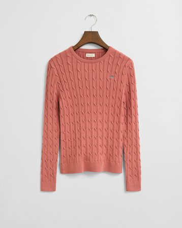 GANT Teenager Teen Girls Zopfstrick Rundhalspullover aus Stretch-Baumwolle (146/152) Rot