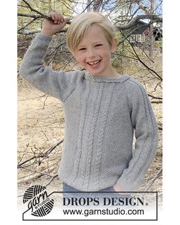 Strikkeopskrift Børnesweater - Drops Design