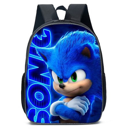 Sonic Ryggsekk Stor Student Figur Ryggsekk, Blå Z