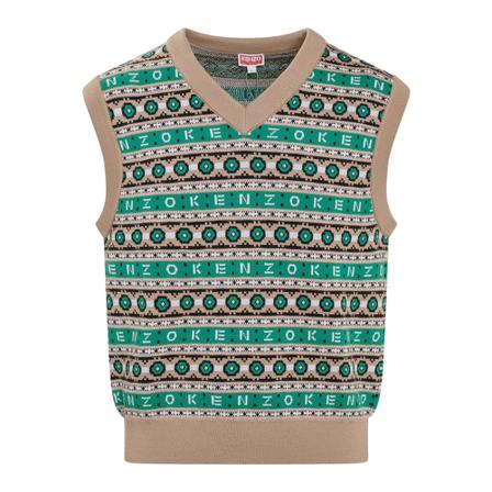 Kenzo V-neck Strik Grøn, Herre Strik, Størrelse: XL