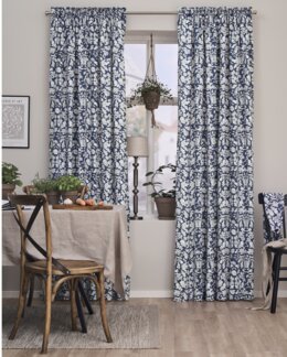 Kanallängd Höstfrukt med tryckt motiv 2-pack Blå - 140x240 cm - Linea