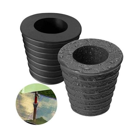 2-pack Patio Parasoll Konisk Topp, 1,5 Tums Parasollbas Hållare, för Uteservering, Patio, Trädgård, Strand, Parasoll (Svart)