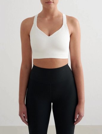 aim ́n Ribbed Performance Support Bra - White - XS