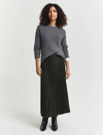 GANT Pleated Midi Skirt - Green - 38