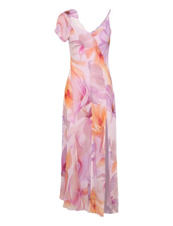 Mango | Floral-Print Dress With Asymmetrical Straps | S