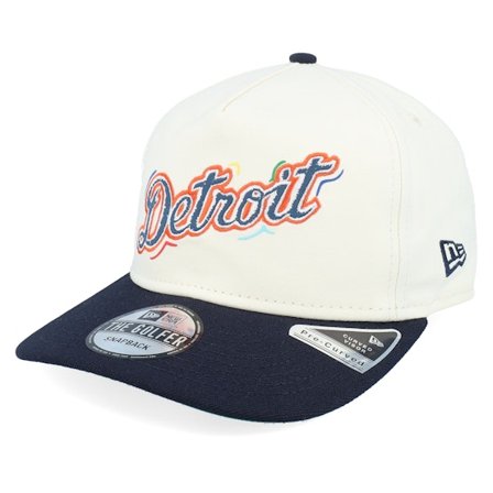 New Era - MLB White adjustable Czapka Z Daszkiem - Detroit Tigers Team Scribble Chrome/Navy Snaoback @ Hatstore
