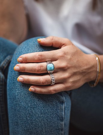 IX Studios Ix Crunchy Curb Ring Silver - Silver - 54