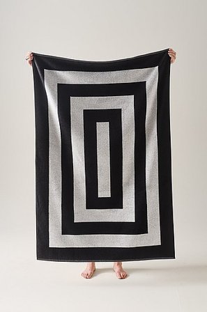 Jotex - Bad Handdoek 100x150 Cm Zwart/wit Zwart/wit - WILLIAM - Koop Badlakens bij Jotex