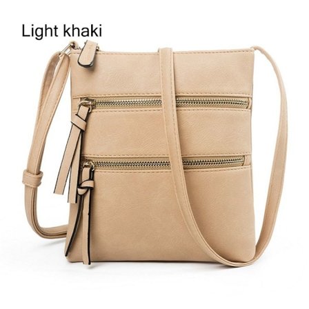 Crossbody-veske for kvinner Glidelås LYST KHAKI