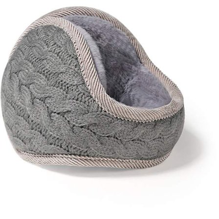 Varme ørevarmer til vinter - Fleece- og strikkede ørevarmer til voksne - Foldbare og unisex - Grå - Perfekt til udendørsaktiviteter