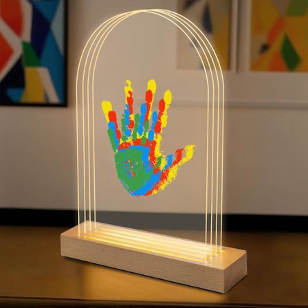 Familiehåndavtrykkssett med lys, DIY babyhånd- og fotavtrykk håndlaget minnesett, familiegaver med 5 giftfrie babysikre malinger, gaveideer for