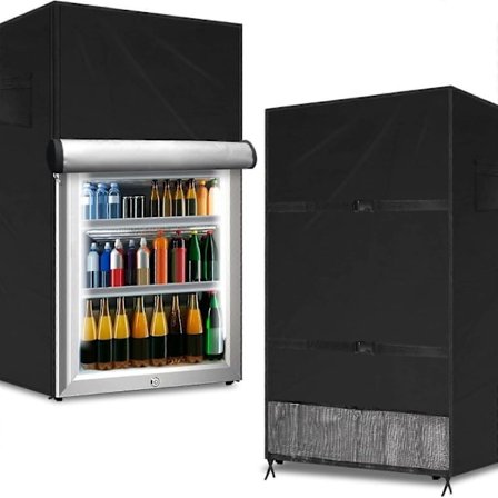 210D Utendørs Kjøleskapstrekk Kraftig Vanntett Trekk for Frysere og Drikkekjøleskap, 58 x 58 x 142 cm Svart 58*58*142CM