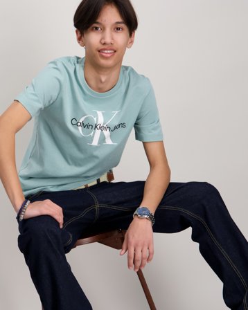 Calvin Klein CK MONOGRAM SS T-SHIRT Grøn T-shirts Dreng - Kids Brand Store