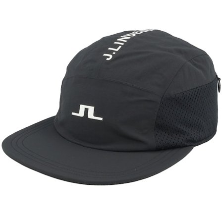 J.Lindeberg - Black 5panel Czapka Z Daszkiem - Creek Cap Black 5-Panel @ Hatstore