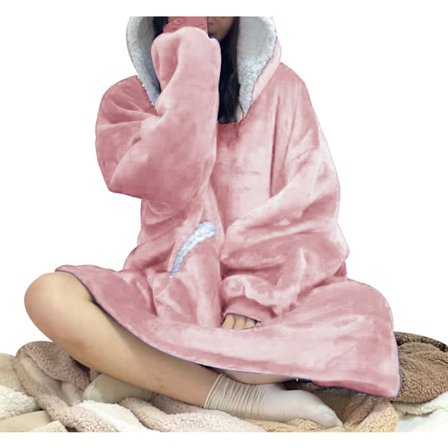 Oversized hoodie filt, bärbar filt hoodie