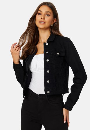 Happy Holly Lottie Denim Jacket Grey-black Klær