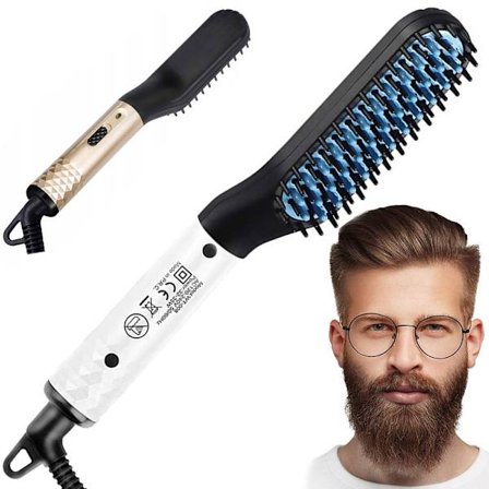 Skægbørste med Varme - Fladbørste - Glattejern til Skæg & Hår