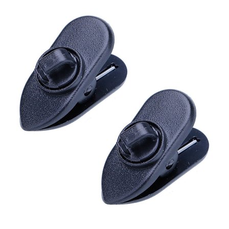 Hållare till hörlurssladd - hörlursklämma - 2-pack svart [Small]