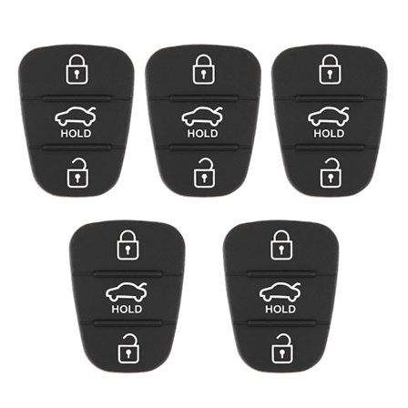 5st Ersättningsfjärrnyckelskal Gummi 3-Knapps Pad Passar Hyundai Passar Kia (med Bokstav)