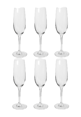 Chateau BONLION Champagneglas kristall MAISON 23 cl, 6-pack Transparant ONESIZE